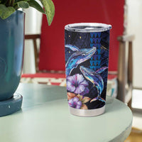 Hawaiian Whales Love Couple Tumbler Cup Hibiscus and Kakau Art Tattoo Night Sky Vibe LT03 - Polynesian Pride