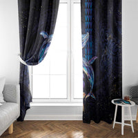 Hawaiian Whales Love Couple Window Curtain Hibiscus and Kakau Art Tattoo Night Sky Vibe LT03 - Polynesian Pride