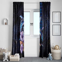 Hawaiian Whales Love Couple Window Curtain Hibiscus and Kakau Art Tattoo Night Sky Vibe LT03 - Polynesian Pride