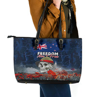 New Zealand ANZAC Day Leather Tote Bag Freedom Ain't Free LT05 - Polynesian Pride