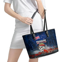 New Zealand ANZAC Day Leather Tote Bag Freedom Ain't Free LT05 - Polynesian Pride