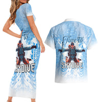 New Zealand Sky Diving Couples Matching Short Sleeve Bodycon Dress and Hawaiian Shirt Lets Get High LT05 - Polynesian Pride