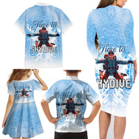 New Zealand Sky Diving Family Matching Long Sleeve Bodycon Dress and Hawaiian Shirt Lets Get High LT05 - Polynesian Pride