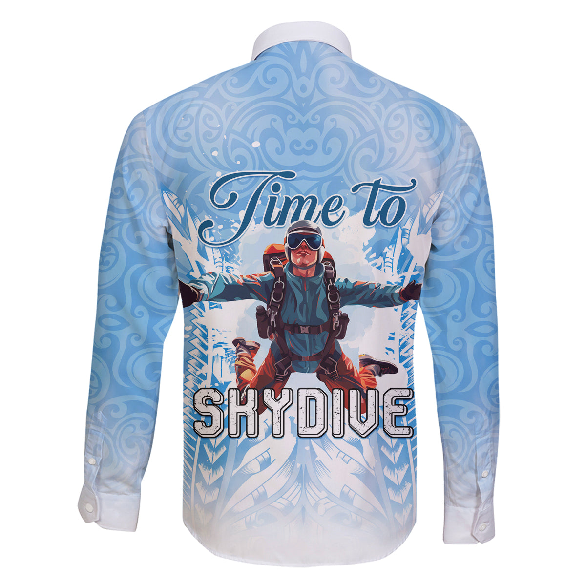 New Zealand Sky Diving Family Matching Long Sleeve Bodycon Dress and Hawaiian Shirt Lets Get High LT05 - Polynesian Pride