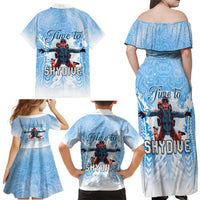 New Zealand Sky Diving Family Matching Off Shoulder Maxi Dress and Hawaiian Shirt Lets Get High LT05 - Polynesian Pride