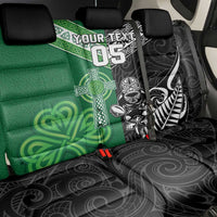 New Zealand And Ireland Rugby Custom Back Car Seat Cover Maori Tiki With Shamrock LT05 - Polynesian Pride