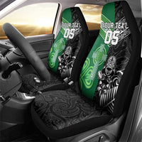 New Zealand And Ireland Rugby Custom Car Seat Cover Maori Tiki With Shamrock LT05 - Polynesian Pride