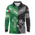 New Zealand And Ireland Rugby Custom Long Sleeve Polo Shirt Maori Tiki With Shamrock
