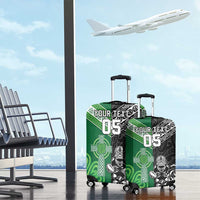 New Zealand And Ireland Rugby Custom Luggage Cover Maori Tiki With Shamrock LT05 - Polynesian Pride