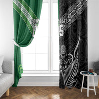 New Zealand And Ireland Rugby Custom Window Curtain Maori Tiki With Shamrock LT05 - Polynesian Pride