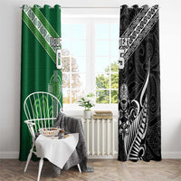 New Zealand And Ireland Rugby Custom Window Curtain Maori Tiki With Shamrock LT05 - Polynesian Pride