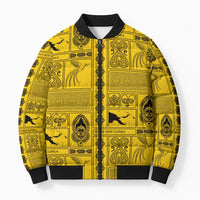 Papua New Guinea Heritage Motif Bomber Puffer Jacket Yellow Version LT05 Unisex Yellow - Polynesian Pride