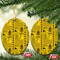 Papua New Guinea Heritage Motif Ceramic Ornament Yellow Version