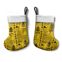 Papua New Guinea Heritage Motif Christmas Stocking Yellow Version LT05 - Polynesian Pride
