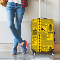 Papua New Guinea Heritage Motif Luggage Cover Yellow Version LT05 - Polynesian Pride
