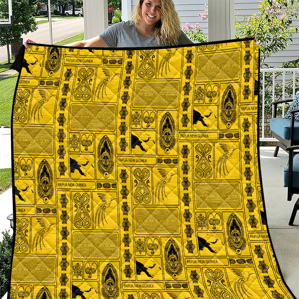 Papua New Guinea Heritage Motif Quilt Yellow Version LT05 Yellow - Polynesian Pride