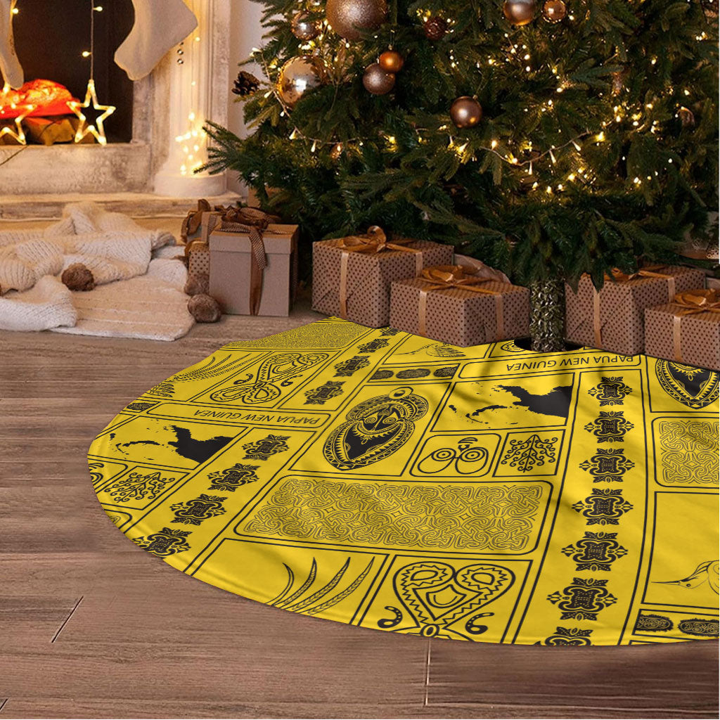 Papua New Guinea Heritage Motif Tree Skirt Yellow Version