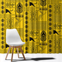 Papua New Guinea Heritage Motif Window Curtain Yellow Version LT05 - Polynesian Pride