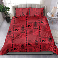 Papua New Guinea Heritage Motif Bedding Set Red Version LT05 - Polynesian Pride
