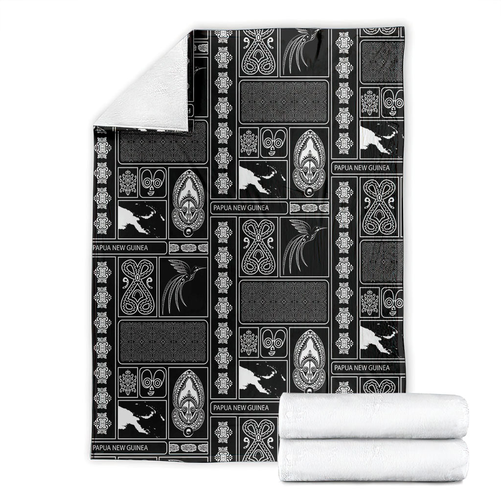 Papua New Guinea Heritage Motif Blanket Black Version LT05 - Polynesian Pride