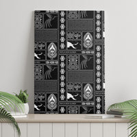 Papua New Guinea Heritage Motif Canvas Wall Art Black Version LT05 - Polynesian Pride