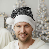 Papua New Guinea Heritage Motif Christmas Santa Hat Black Version