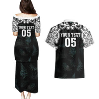 Custom New Zealand Fern Women Rugby Couples Matching Puletasi and Hawaiian Shirt Maori Pattern LT05 - Polynesian Pride