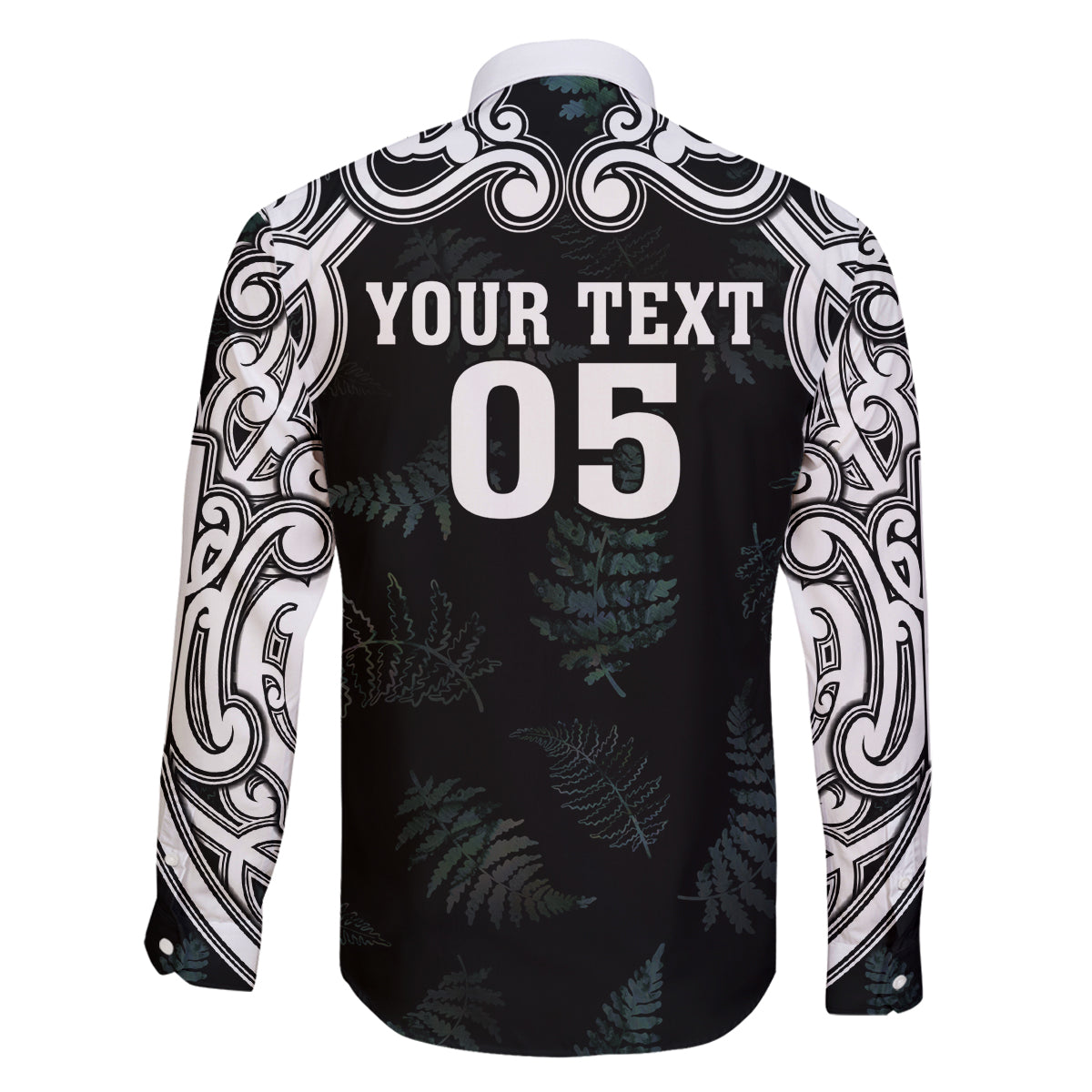 Custom New Zealand Fern Women Rugby Family Matching Off The Shoulder Long Sleeve Dress and Hawaiian Shirt Maori Pattern LT05 - Polynesian Pride