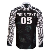 Custom New Zealand Fern Women Rugby Family Matching Off The Shoulder Long Sleeve Dress and Hawaiian Shirt Maori Pattern LT05 - Polynesian Pride