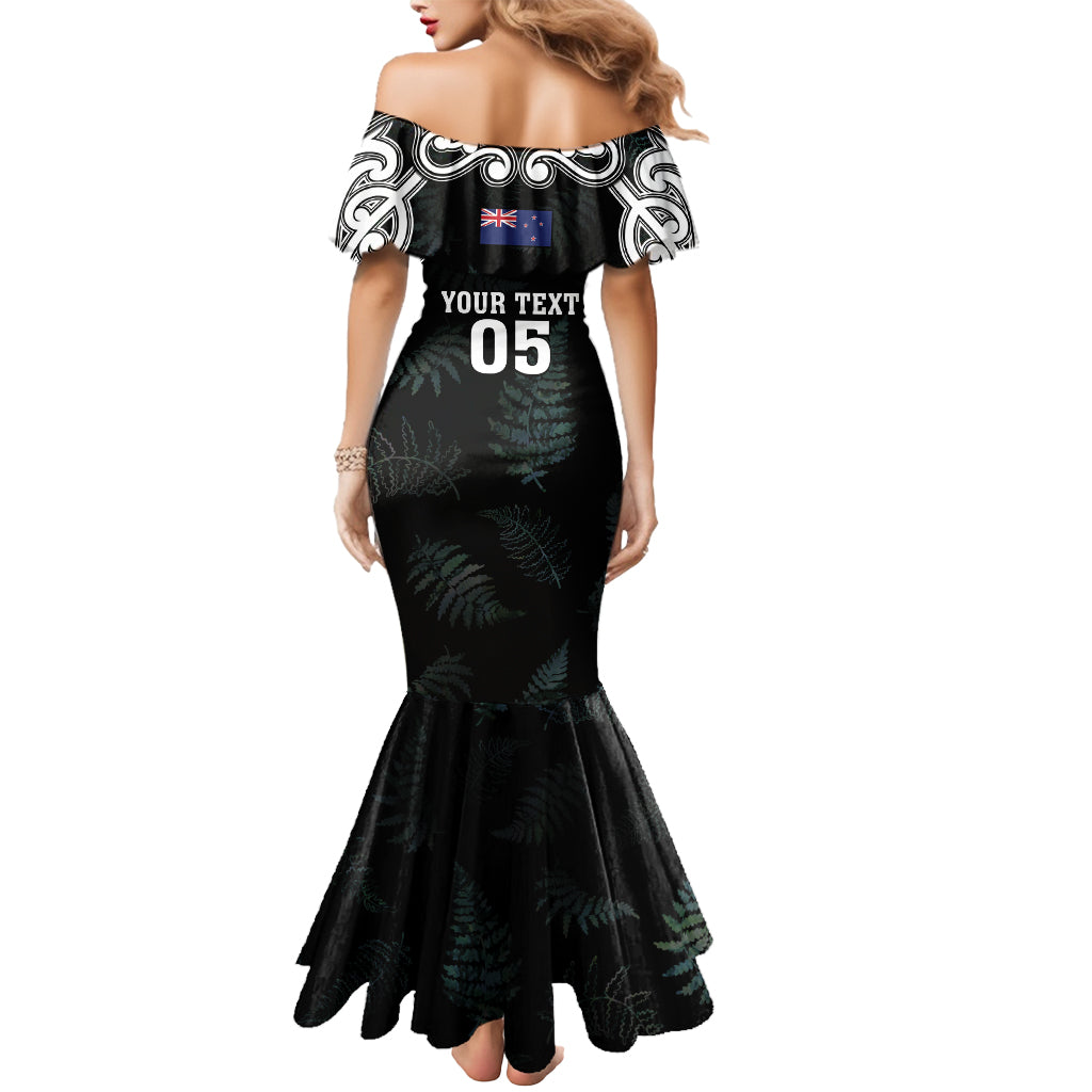 Custom New Zealand Fern Women Rugby Mermaid Dress Maori Pattern LT05 - Polynesian Pride