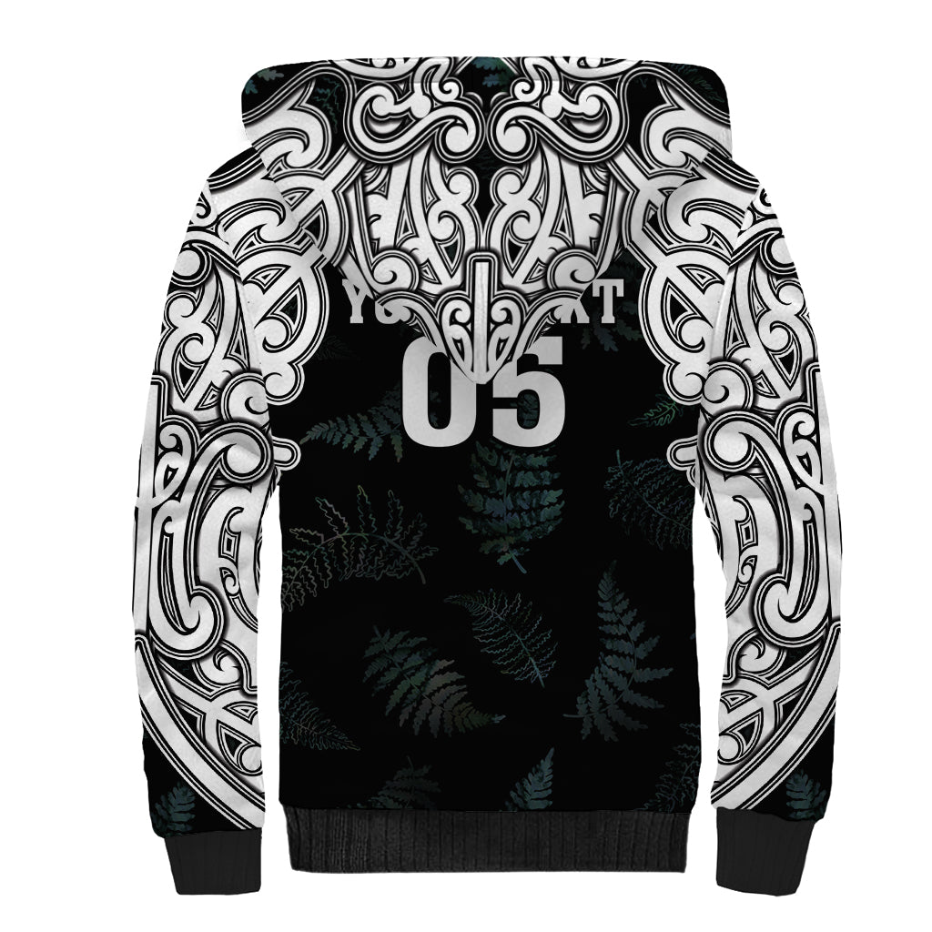 Custom New Zealand Fern Women Rugby Sherpa Hoodie Maori Pattern LT05 - Polynesian Pride