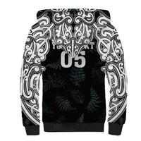 Custom New Zealand Fern Women Rugby Sherpa Hoodie Maori Pattern LT05 - Polynesian Pride