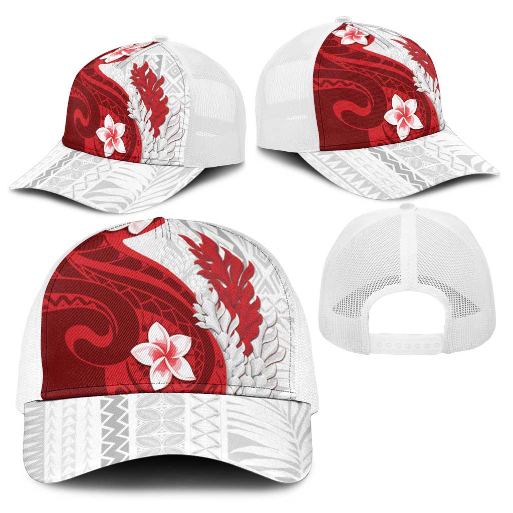 Samoa Teuila 2025 Baseball Net Cap Samoan Siapo Pattern Red Version - Polynesian Pride
