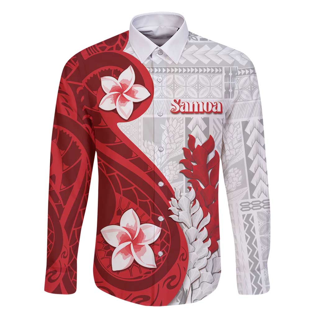 Samoa Teuila 2024 Family Matching Long Sleeve Bodycon Dress and Hawaiian Shirt Samoan Siapo Pattern Red Version LT05 Dad's Shirt - Long Sleeve Red - Polynesian Pride