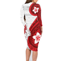 Samoa Teuila 2024 Family Matching Long Sleeve Bodycon Dress and Hawaiian Shirt Samoan Siapo Pattern Red Version LT05 - Polynesian Pride