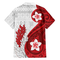 Samoa Teuila 2024 Family Matching Off The Shoulder Long Sleeve Dress and Hawaiian Shirt Samoan Siapo Pattern Red Version LT05 - Polynesian Pride