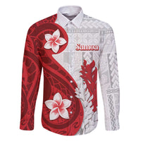 Samoa Teuila 2024 Family Matching Off The Shoulder Long Sleeve Dress and Hawaiian Shirt Samoan Siapo Pattern Red Version LT05 Dad's Shirt - Long Sleeve Red - Polynesian Pride