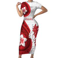 Samoa Teuila 2024 Family Matching Short Sleeve Bodycon Dress and Hawaiian Shirt Samoan Siapo Pattern Red Version LT05 Mom's Dress Red - Polynesian Pride