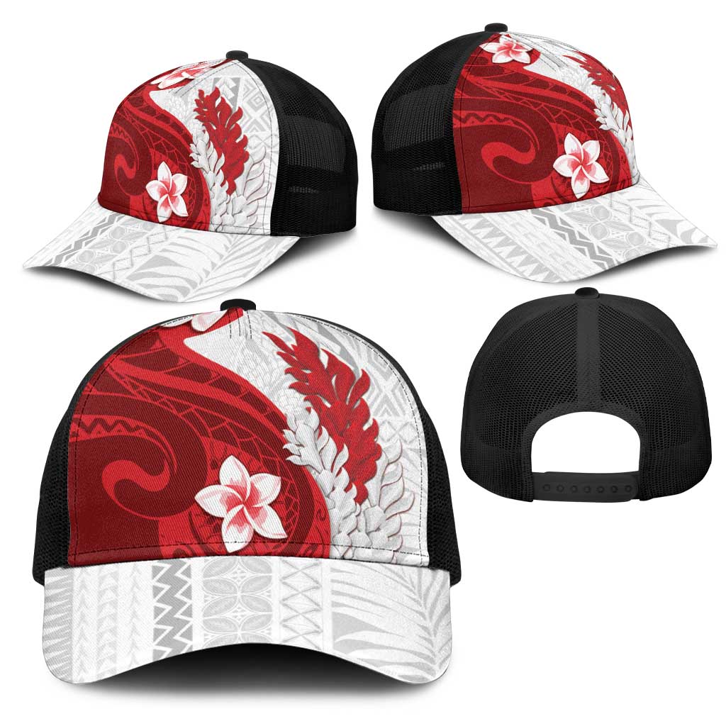 Samoa Teuila 2025 Mesh Trucker Cap Samoan Siapo Pattern Red Version - Polynesian Pride