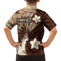 Samoa Teuila 2024 Family Matching Long Sleeve Bodycon Dress and Hawaiian Shirt Samoan Siapo Pattern Brown Version LT05 - Polynesian Pride