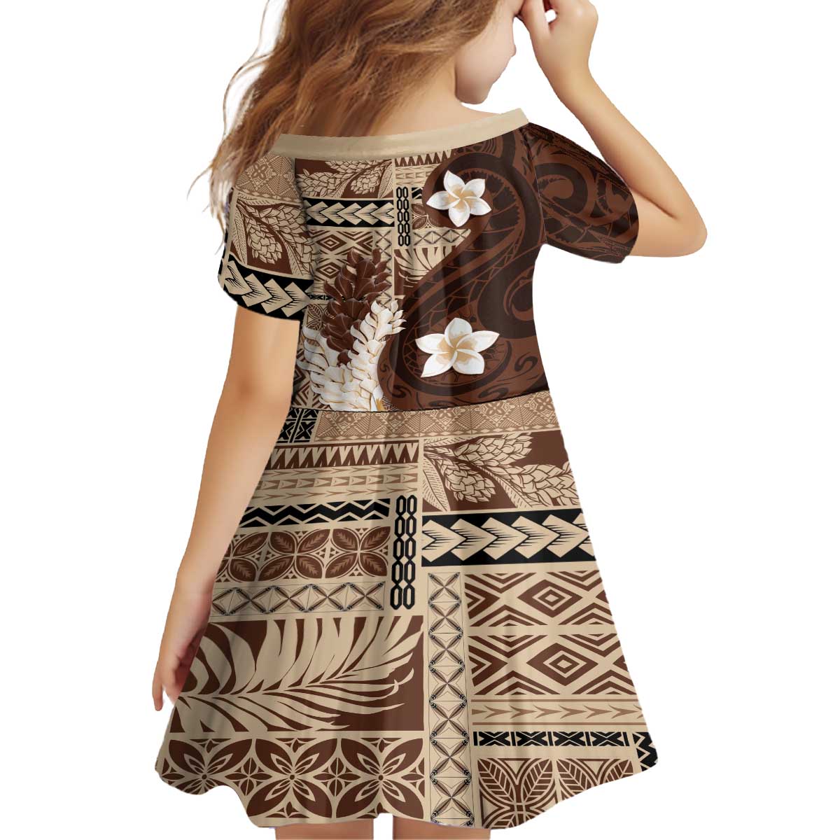 Samoa Teuila 2024 Family Matching Puletasi and Hawaiian Shirt Samoan Siapo Pattern Brown Version