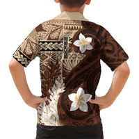 Samoa Teuila 2024 Family Matching Short Sleeve Bodycon Dress and Hawaiian Shirt Samoan Siapo Pattern Brown Version LT05 - Polynesian Pride