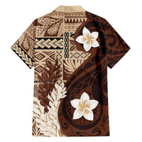Samoa Teuila 2024 Family Matching Short Sleeve Bodycon Dress and Hawaiian Shirt Samoan Siapo Pattern Brown Version LT05 - Polynesian Pride