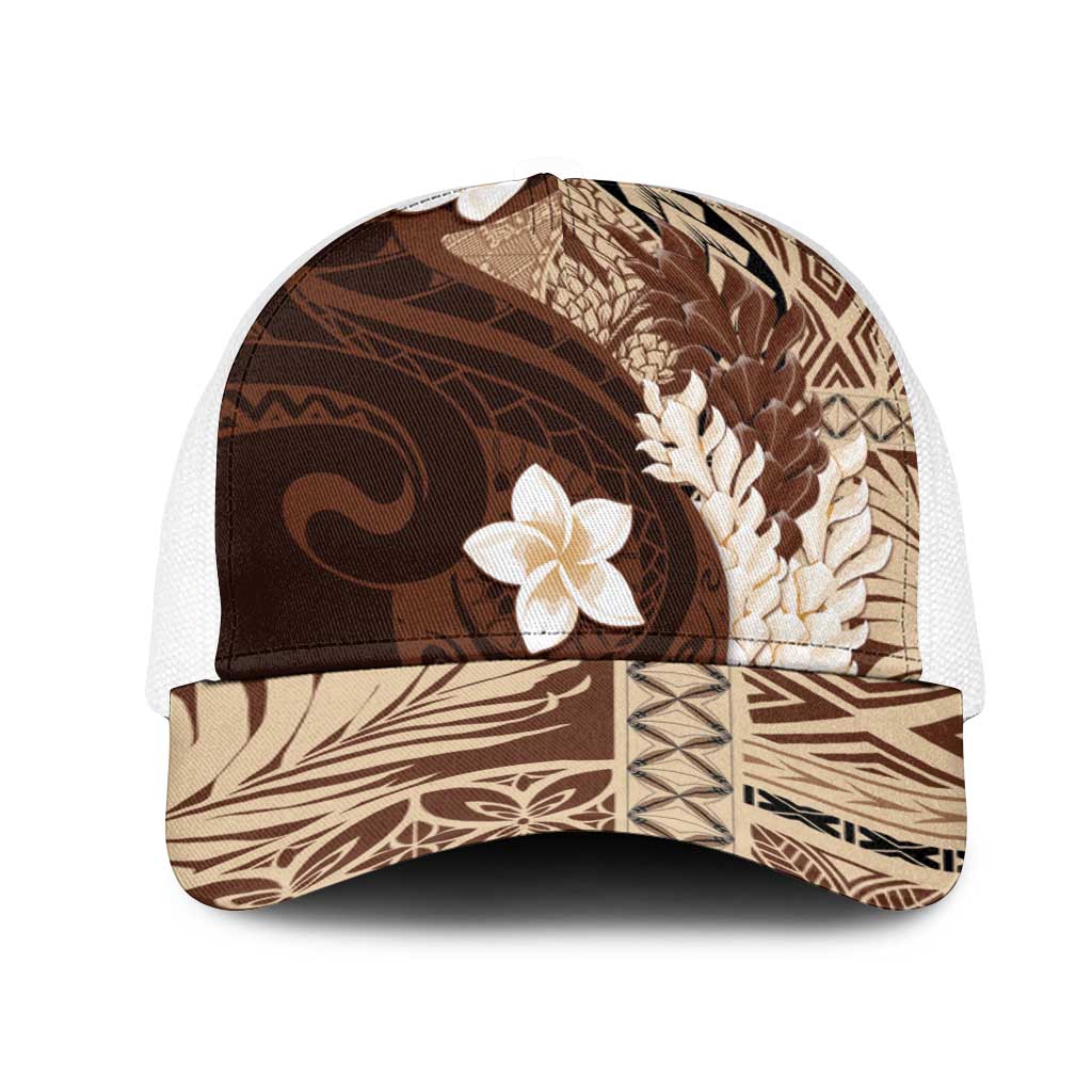 Samoa Teuila 2025 Mesh Trucker Cap Samoan Siapo Pattern Brown Version - Polynesian Pride