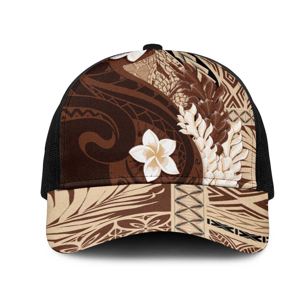Samoa Teuila 2025 Mesh Trucker Cap Samoan Siapo Pattern Brown Version - Polynesian Pride