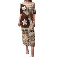 Samoa Teuila 2024 Puletasi Samoan Siapo Pattern Brown Version