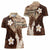 Samoa Teuila 2024 Women Polo Shirt Samoan Siapo Pattern Brown Version