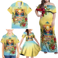 Aloha Hawaii Turtle Family Matching Off Shoulder Maxi Dress and Hawaiian Shirt Retro Style LT05 - Polynesian Pride