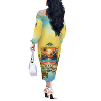 Aloha Hawaii Turtle Off The Shoulder Long Sleeve Dress Retro Style LT05 - Polynesian Pride