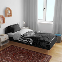 New Zealand Aotearoa Bedding Set Maori Manta Ray Moko Black - Polynesian Pride